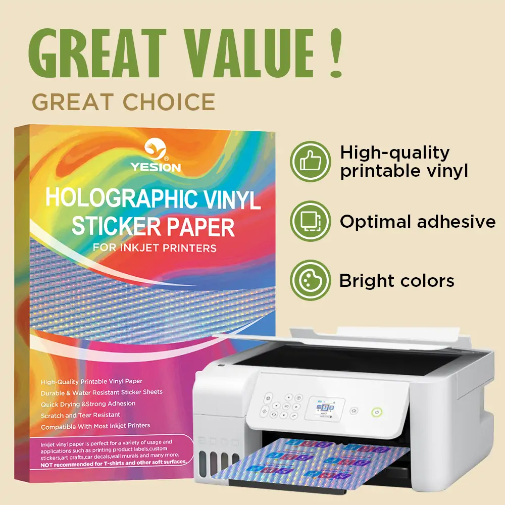 A4 Size Holographic Sticker Paper for Cricut,Silhouette,Brother